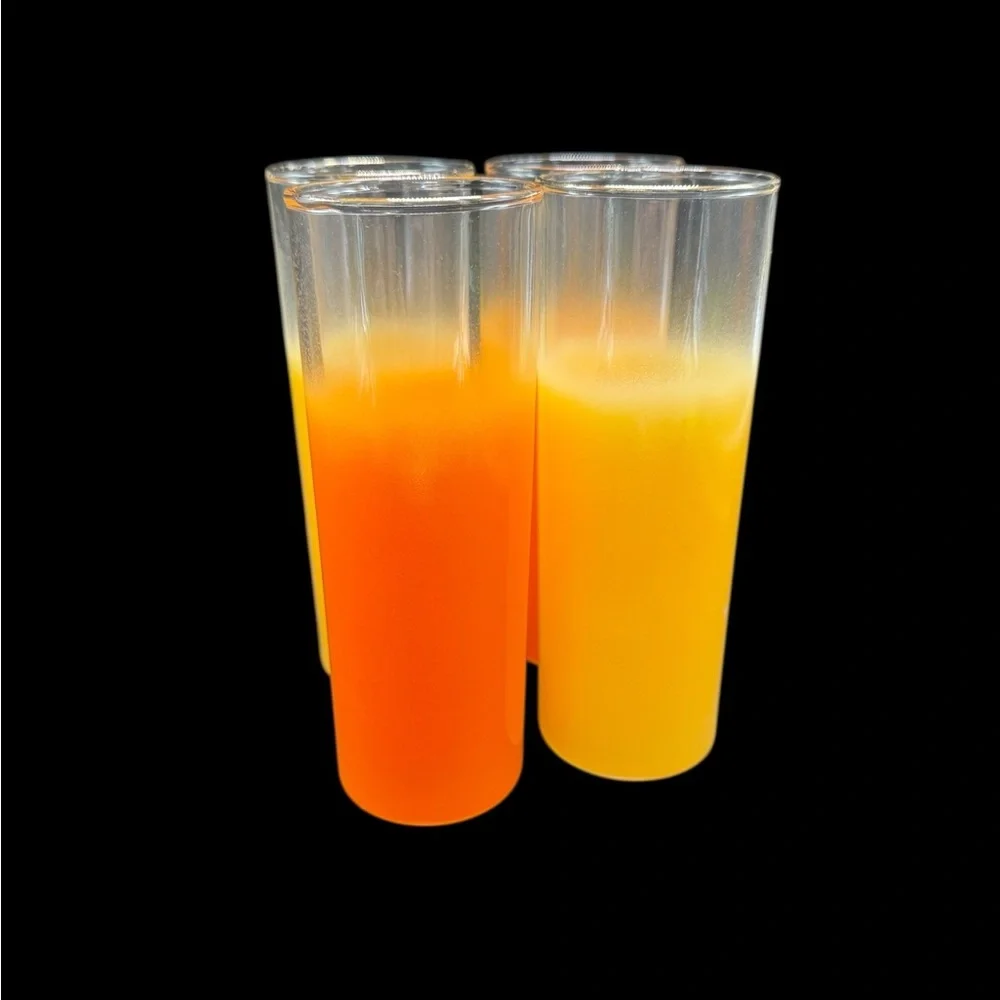 Blendo Highball Glasses Set of 4 Orange Yellow Vintage Mid Century Modern MCM